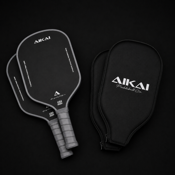 aika AIKAI 2-Paddle Bundle | Raw Carbon Fiber Pickleball Paddles for